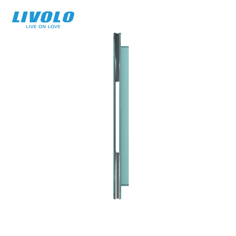 Сенсорная панель выключателя Livolo 4 канала (1-1-1-1) зеленый стекло (VL-C7-C1/C1/C1/C1-18)