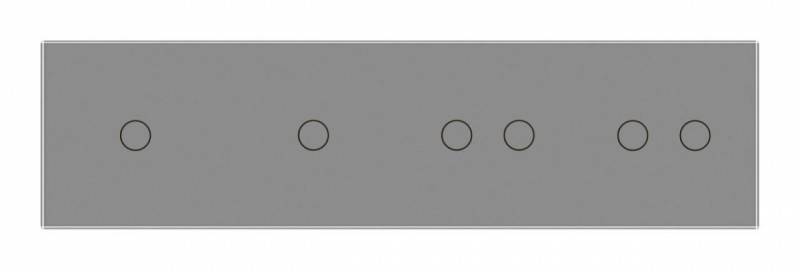 Сенсорная панель выключателя 6 сенсоров (1-1-2-2) Livolo серый стекло (VL-P701/01/02/02-8I)