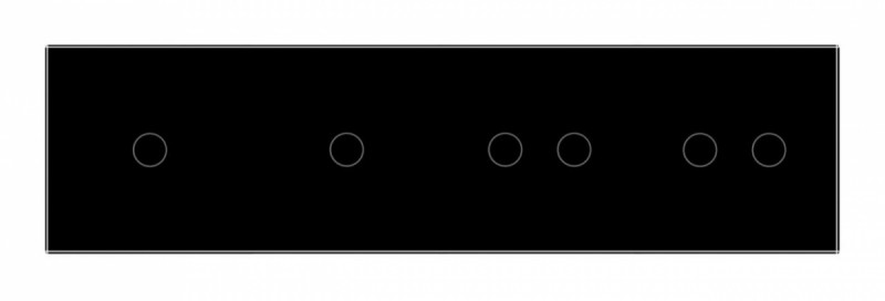 Сенсорная панель выключателя 6 сенсоров (1-1-2-2) Livolo черный стекло (VL-P701/01/02/02-8B)