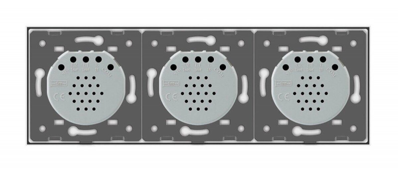 Сенсорный проходной выключатель 6 сенсоров (2-2-2) Livolo белый стекло (VL-C706S-11)