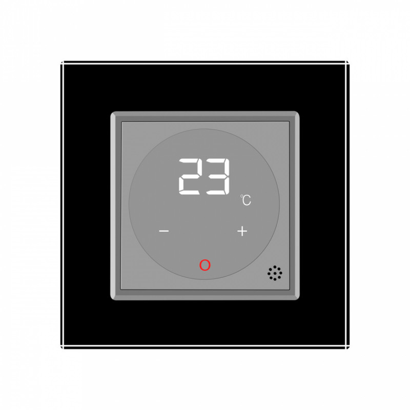 Терморегулятор со встроенным датчиком температуры Livolo черный серый (VL-C701TM-12/15)