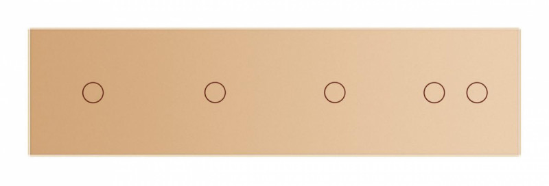 Сенсорная панель выключателя 5 сенсоров (1-1-1-2) Livolo золото стекло (VL-P701/01/01/02-8A)