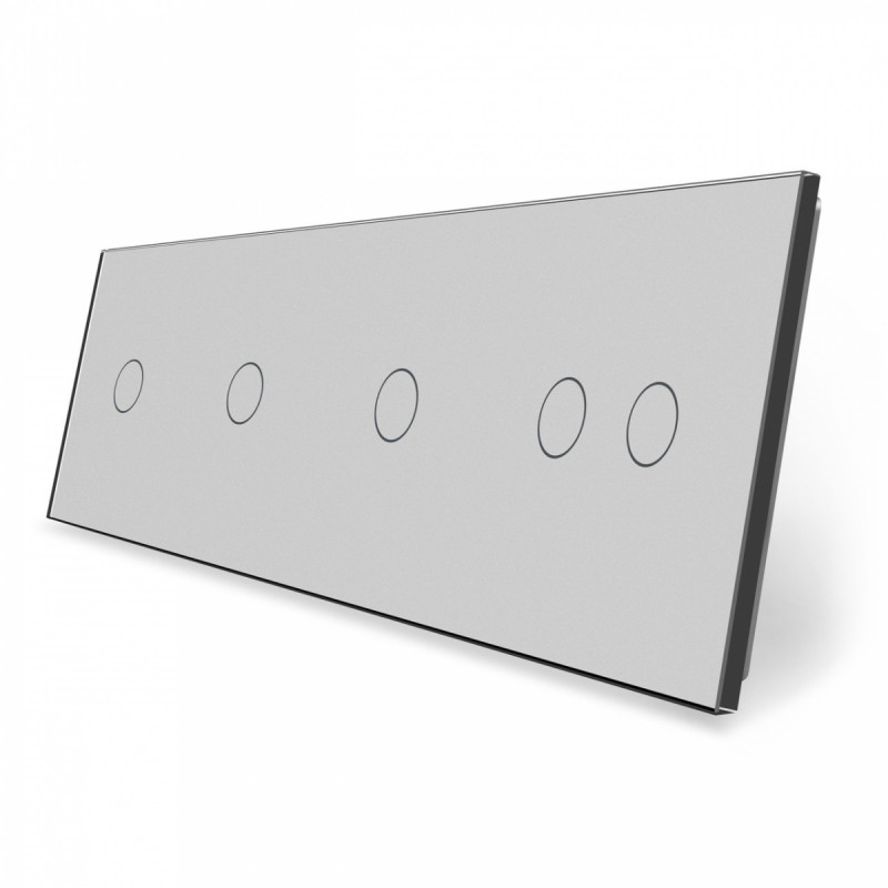Сенсорная панель выключателя 5 сенсоров (1-1-1-2) Livolo серый стекло (VL-P701/01/01/02-8I)