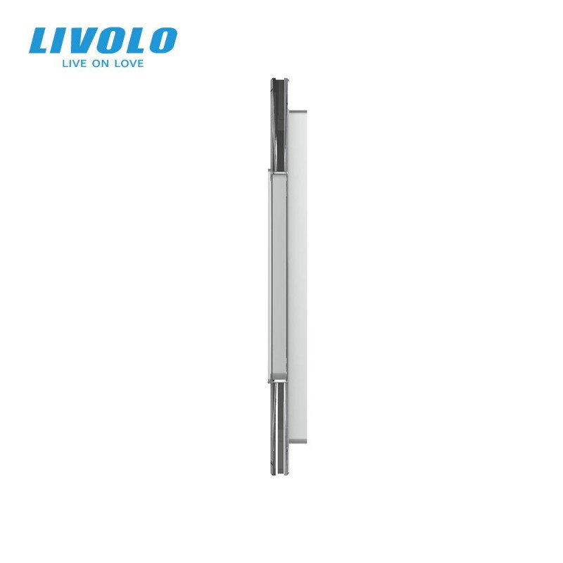 Сенсорная панель комбинированная для выключателя X сенсоров и розетки (Х-Х-Х-0) Livolo серый